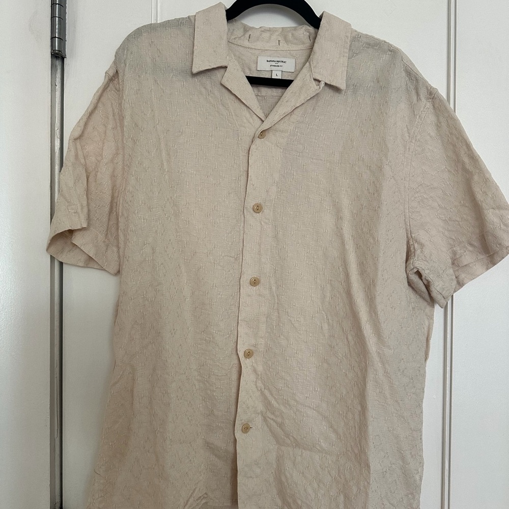 Banana Republic Cream Textured Shirt